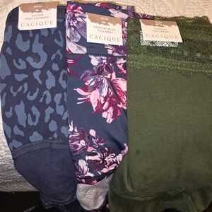 Cacique Cotton Briefs Trio - Blue, Purple, Green